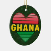 Ik hou van Ghana, Ghanees hart Keramisch Ornament (Rechts)