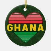Ik hou van Ghana, Ghanees hart Keramisch Ornament (Voorkant)