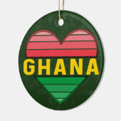 Ik hou van Ghana, Ghanees hart Keramisch Ornament (Links)