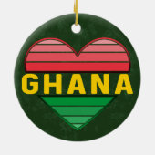 Ik hou van Ghana, Ghanees hart Keramisch Ornament (Achterkant)