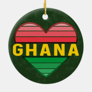 Ik hou van Ghana, Ghanees hart Keramisch Ornament