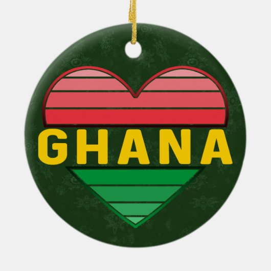 Ik hou van Ghana, Ghanees hart Keramisch Ornament (Achterkant)