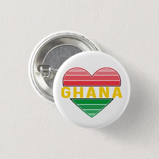 Ik hou van Ghana, Ghanees hart Ronde Button 3,2 Cm (Voorkant /achterkant)