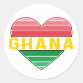 Ik hou van Ghana, Ghanees hart Ronde Sticker (Voorkant)