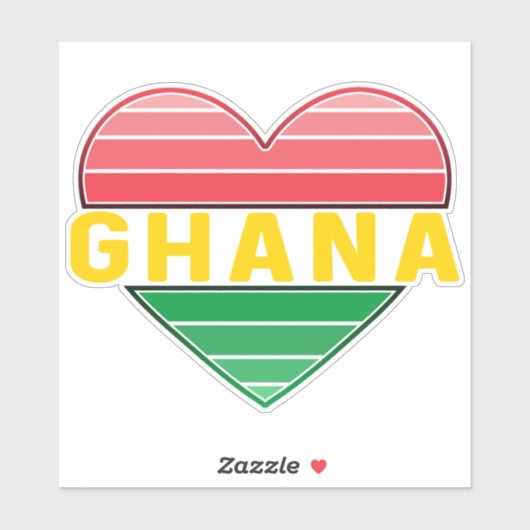 Ik hou van Ghana, Ghanees hart Sticker (Vel)