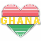 Ik hou van Ghana, Ghanees hart Sticker (Voorkant)