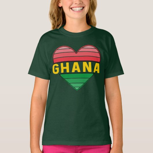 Ik hou van Ghana, Ghanees hart T-shirt (Voorkant)