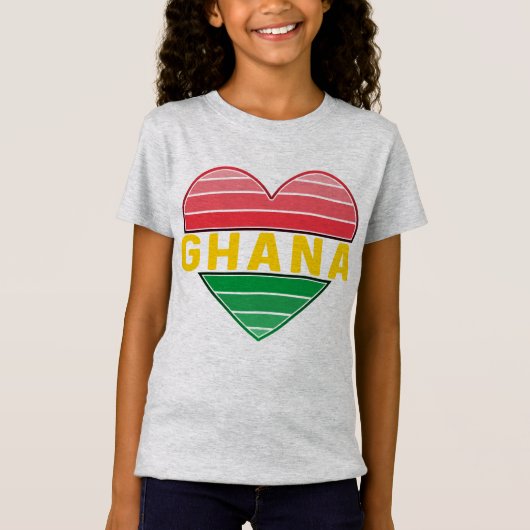 Ik hou van Ghana, Ghanees hart T-shirt (Voorkant)