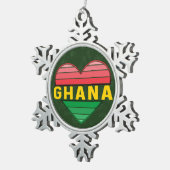 Ik hou van Ghana, Ghanees hart Tin Sneeuwvlok Ornament (Rechts)