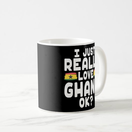 Ik hou van Ghana Ok - Ghanese vlag Koffiemok (Voorkant rechts)