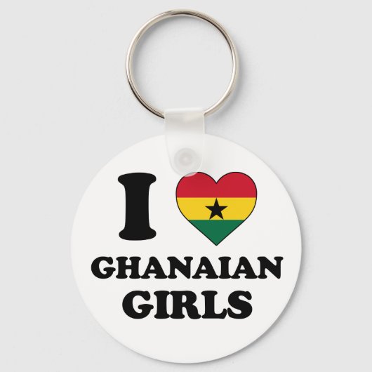 Ik hou van Ghanese meisjes Sleutelhanger (Voorkant)