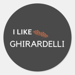 Ik hou van Ghirardelli-chocolade Ronde Sticker
