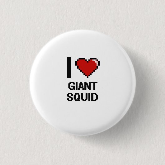 Ik hou van Giant Squid Digital Design Ronde Button 3,2 Cm (Voorkant)