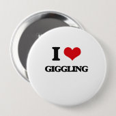 Ik hou van Giggling Ronde Button 4,0 Cm (Voorkant /achterkant)