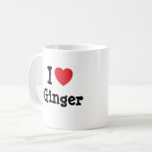 Ik hou van Ginger hart T-Shirt Koffiemok (Voorkant links)