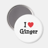 Ik hou van Ginger hart T-Shirt Magneet (Voorkant / Achterkant)