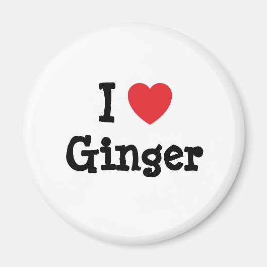 Ik hou van Ginger hart T-Shirt Magneet (Voorkant)