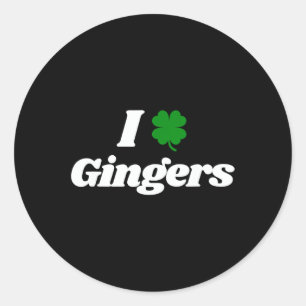 Ik hou van Gingers Clover Shamrock St. Patrick's D Ronde Sticker