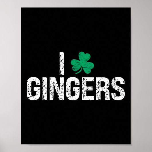 Ik hou van Gingers Redhead Shamrock Clover St. Pat Poster (Voorkant)