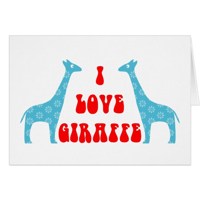 Ik hou van Giraffe (blauw) (Voorkant Horizontaal)
