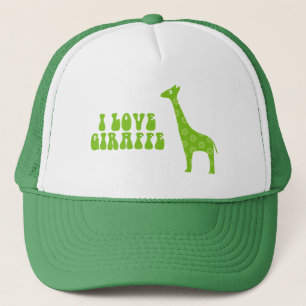 Ik hou van Giraffe (Groen) Trucker Pet