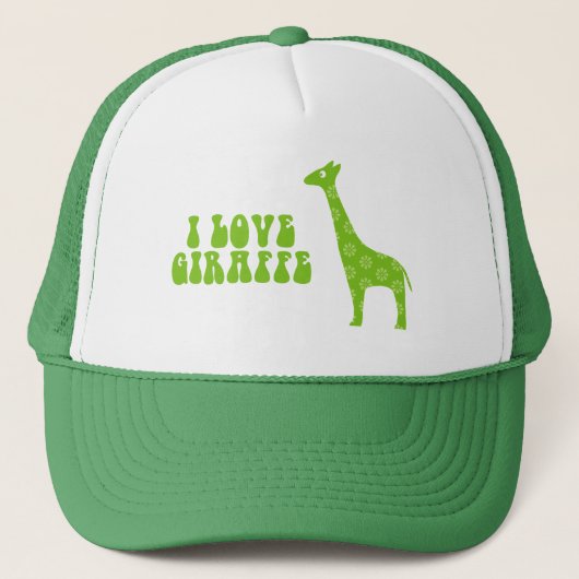 Ik hou van Giraffe (Groen) Trucker Pet (Voorkant)