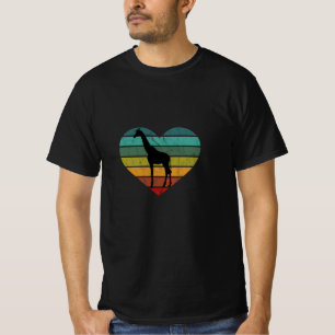 Ik Hou Van Giraffen Retro Hart T-shirt