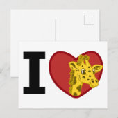 Ik hou van Giraffes Briefkaart (Voorkant / Achterkant)