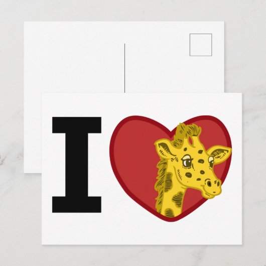 Ik hou van Giraffes Briefkaart (Voorkant / Achterkant)