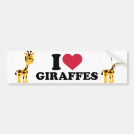Ik hou van Giraffes Bumpersticker