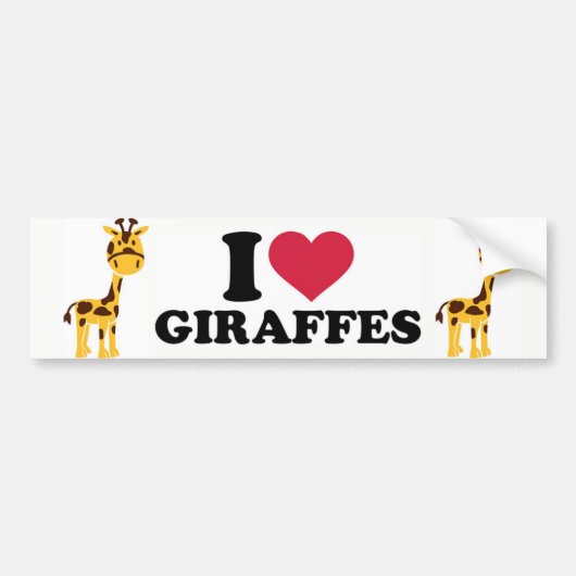 Ik hou van Giraffes Bumpersticker (Voorkant)