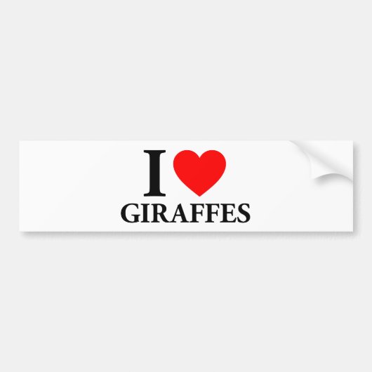 Ik hou van Giraffes Bumpersticker (Voorkant)