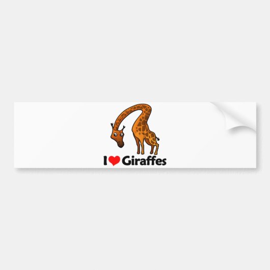 Ik hou van Giraffes Bumpersticker (Voorkant)