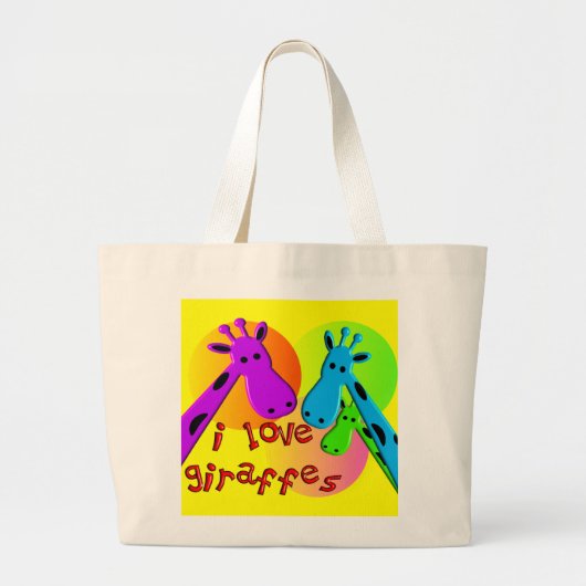 Ik hou van Giraffes cadeaus Grote Tote Bag (Voorkant)