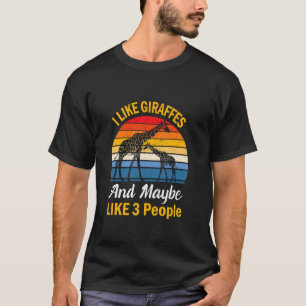 Ik hou van Giraffes en misschien 3 mensen Giraffe  T-shirt