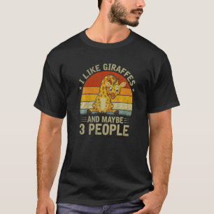 Ik hou van Giraffes en misschien 3 mensen koelen G T-shirt