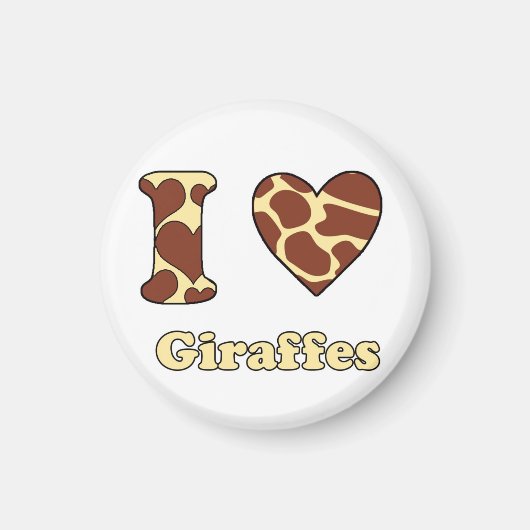 Ik hou van Giraffes Magneet (Voorkant)