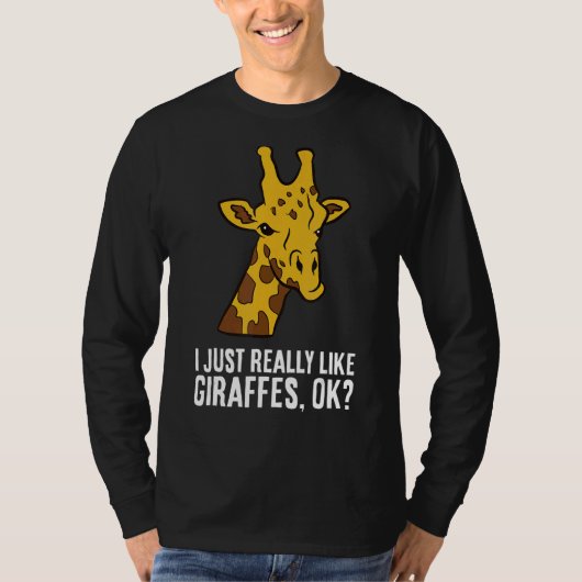 Ik hou van Giraffes oké Cute Giraffe T-shirt (Voorkant)