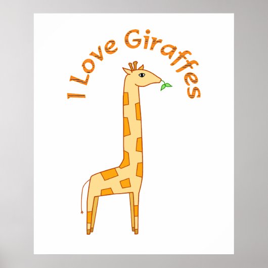 Ik hou van Giraffes Poster (Voorkant)