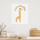 Ik hou van Giraffes Poster (Keuken)