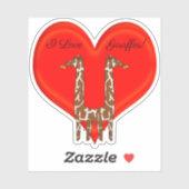 Ik hou van Giraffes! Red Heart Sticker (Vel)