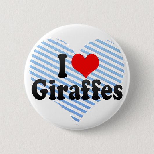 Ik hou van Giraffes Ronde Button 5,7 Cm (Voorkant)