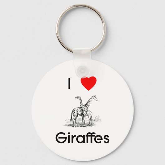 Ik hou van giraffes Sleutelhanger (Voorkant)