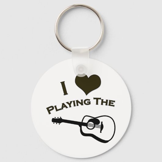 Ik hou van gitaar spelen sleutelhanger (Voorkant)