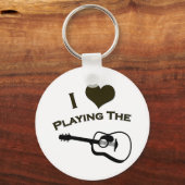 Ik hou van gitaar spelen sleutelhanger (Voorkant)