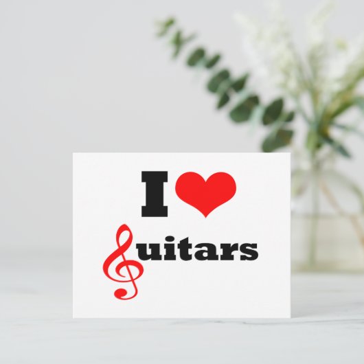 Ik hou van gitaren briefkaart (Staand voorkant)