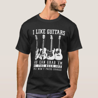 Ik hou van gitaren grappig voor mannen, gitaar voo t-shirt