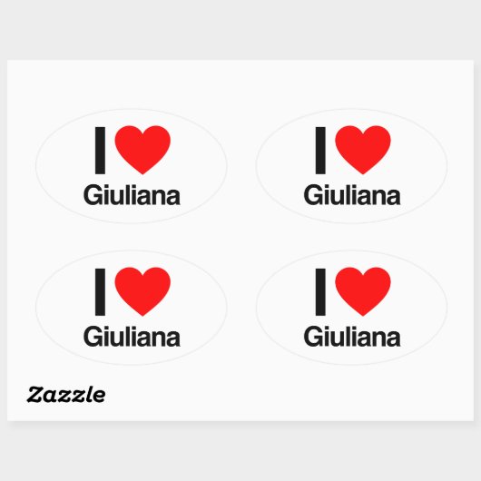 ik hou van giuliana ovale sticker (Vel)