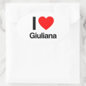 ik hou van giuliana ovale sticker (Tas)