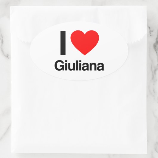 ik hou van giuliana ovale sticker (Tas)